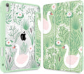 Tuiklol Case for iPad 11 inch (A16 Chip) 2025 Gen 11th / iPad 10.9 inch 2022 10th Gen Buit in Pencil Holder with Shockproof Cover Clear Transparent Back Shell Auto Wake/Sleep Goose Green