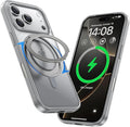 MAGIC JOHN 360° Rotatable Magnetic Invisible Stand for iPhone 17 Pro Case [Camera Control Button] [Compatible with MagSafe] 16FT Shockproof for iPhone 17 Pro Case with Kickstand Gray