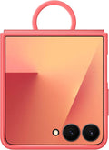 Samsung Galaxy Z Flip7 Official Ring Phone Case Silicone Easy to Carry Soft Sleek US Version Coral Red