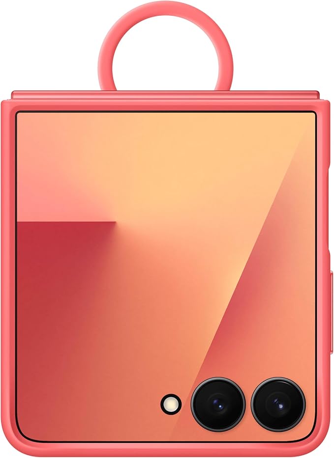 Samsung Galaxy Z Flip7 Official Ring Phone Case Silicone Easy to Carry Soft Sleek US Version Coral Red