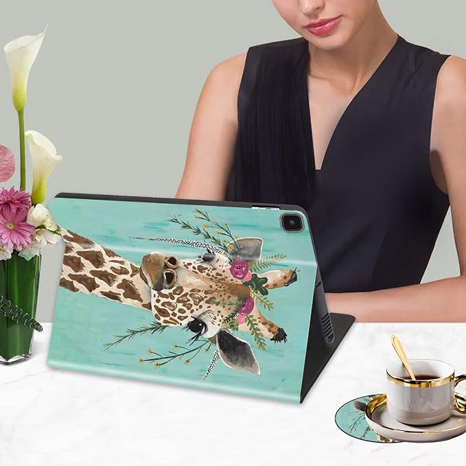 Giraffe With Floral Headgear
