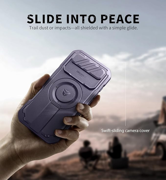 Dexnor for iPhone Air Case with Slide Camera Cover &amp Adjustable Kickstand &amp Built-in Screen Protector Compatible with MagSafeRugged Cases Heavy-Duty Magnetic Protective CoverPhantom Purple