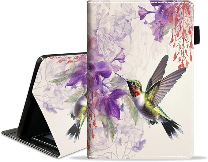 Case for Amazon Fire HD 10/HD 10 Plus Tablet 10.1 (13th/11th Generation 2023/2021 Release) Slim PU Leather Cover with Card Slot &amp Auto Wake/Sleep Hummingbird