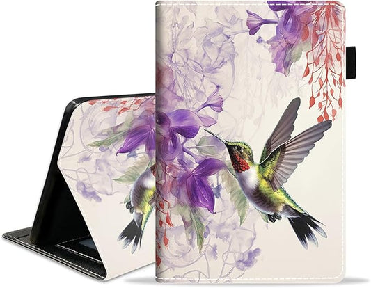 Case for Amazon Fire HD 10/HD 10 Plus Tablet 10.1 (13th/11th Generation 2023/2021 Release) Slim PU Leather Cover with Card Slot &amp Auto Wake/Sleep Hummingbird
