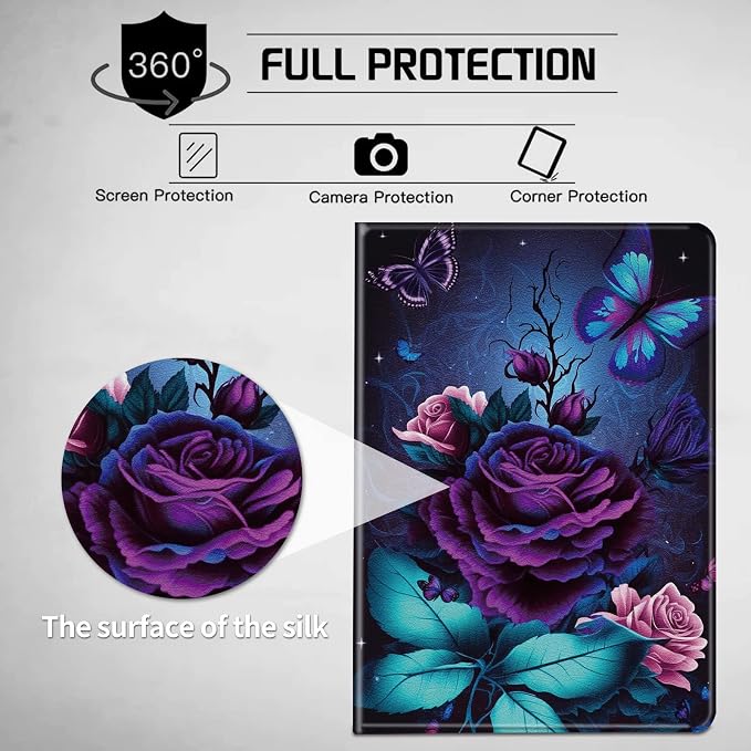 Purple Rose and Blue Butterfly