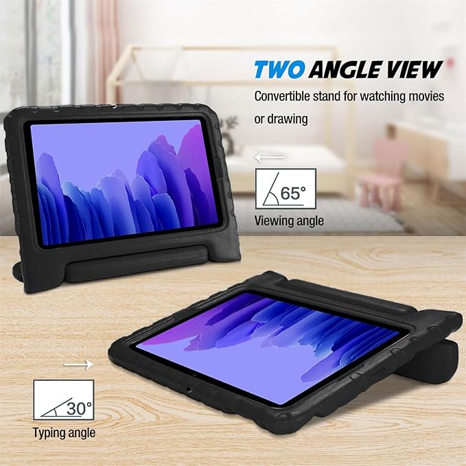 ProCase Kids Case for Galaxy Tab A7 10.4 2020 (T500 T503 T505 T507) Shock Proof Convertible Handle Stand Cover Lightweight Kids Friendly Protective Case for 10.4 inch Galaxy Tab A7 -Black