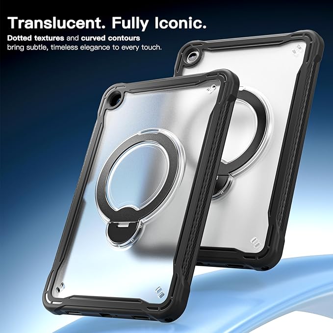 Lunivop Compatible with Samsung Galaxy Tab A11 Plus Case 11 Inch with 360° Rotating Aluminium Stan Stand Built-in 9H+ Hardness Screen Protector Military - Grade Tablet Cover for A11+ Plus Black