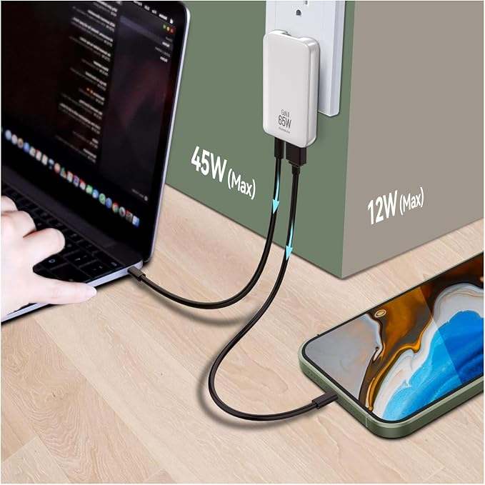 White with Charging Cable