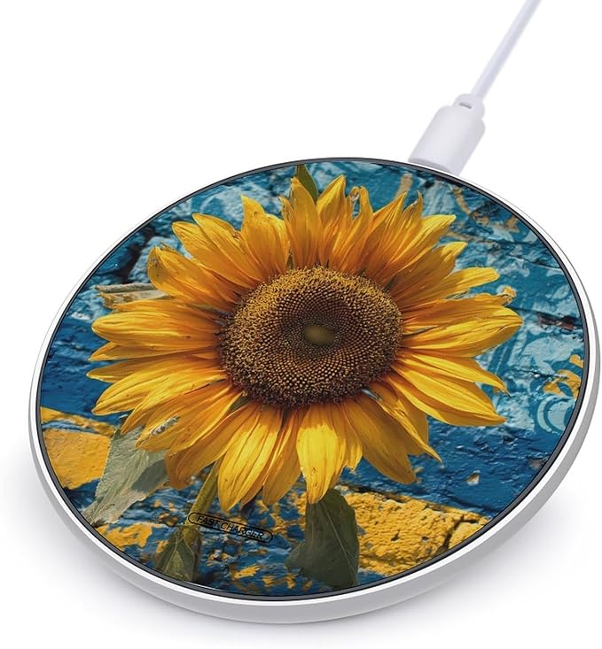 Ukraine Sunflower Ukrainian Fast Portable Charger 10W Funny Graphic Phone Charging Pad with USB Cable