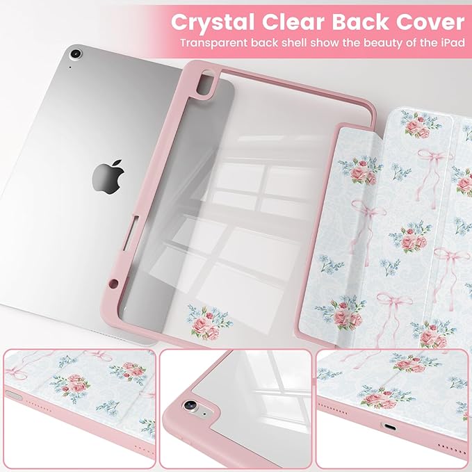 Case Compatible with iPad (A16) 11th Generation 11 Inch 2025/10th Generation 10.9 Inch 2022 Shockproof Hybrid Slim Stand Cover with Clear Back Shell &amp Pencil Holder Auto Wake/Sleep Z002