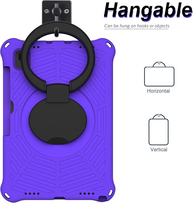 for Samsung Galaxy Tab S5e 10.5 (2019) SM-T720/T725 Tablet Case for Kids - EVA Lightweight Shockproof 360° Rotating Handle Stand Rugged Cover W Shoulder StrapPurple