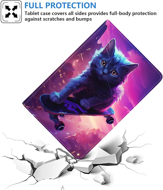 Black Cat Playing Skateboard