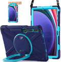 BATYUE Case for Samsung Galaxy Tab S10+ /S9 FE+ /S9+ /S8+ /S7+ /S7 FE 5G 12.4 inch Shockproof Protective Tablet Case with Shoulder Strap Kickstand Navy Blue