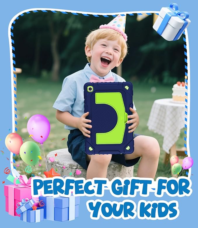 OKP Case for Samsung Galaxy Tab A9+ Plus 11 Inch 2023/ A11 Plus 2025 Shockproof Rugged 11 Galaxy A9+/ A11+ Tablet Cover with Built-in Screen Protector Shoulder Strap Kickstand Navy Blue+Green