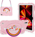 XZC Case for iPad (A16) 11th Generation 11 Inch 2025/ iPad 10th Generation 10.9 Inch 2022 Unicorn Heavy Duty Shockproof Rugged Cover with Built-in Stand/Strap (Pink)