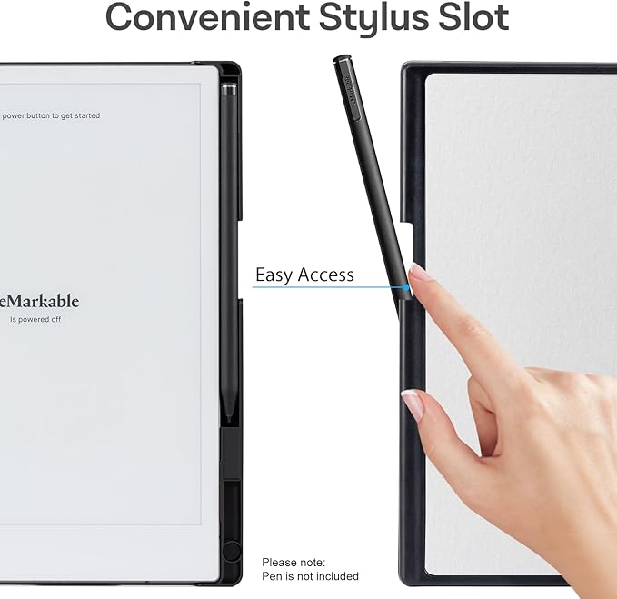 CoBak Case for Remarkable 2 Paper Tablet - Lightweight and Protective Book Folio Cover with Built-in Pen Holder - for 10.3 2020 ReleasedSilver