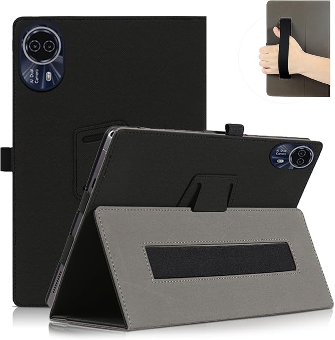 Case for Callsky-Tab Ctab 14 Tablet Full Coverage Ultra Slim PU Leather Cover Case with Folding Stand and Hand StrapCover Rugged with Auto Sleep/Wake - Black