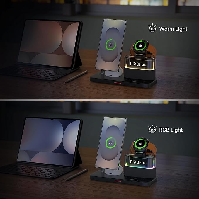 Magnetic Charger for Samsung 5 in 1 Wireless Charging Station for Samsung Galaxy S25 Ultra/S24/S23/S22 Galaxy Watch 8/7/6/4/5 Galaxy Buds/Pro Upgraded Version