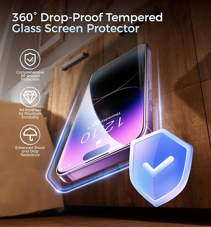 MAGIC JOHN 2 Pack for iPhone 14 Pro Max Screen Protector with Shatterproof Tempered Film Auto Dust-Elimination Bubble Free &amp HD Clear Easy Installation for iPhone 14 Pro Max/6.7 Inch