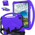 for iPad Air 13 inch M2/M4 Case Kids 2024/2025 for iPad Pro 12.9 inch Case EVA Shockproof Cover with Strap Handle Stand Purple