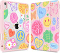 May Chen Case for iPad Air 13 Inch M4 2026 M3 2025 M2 2024 [Built-in Pencil Holder] Shockproof Cover with Clear Transparent Back Shell Auto Sleep/Wake Cover Smile Art