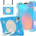 Pepkoo Triple Shockproof Case for iPad Air 5th/4th Generation 10.9 inch 2022/2020 and iPad Pro 11 Case 2022 2021 2020 2018 Gen Kids Boy Girl Cover with Kickstand &amp Shoulder Strap (Blue)