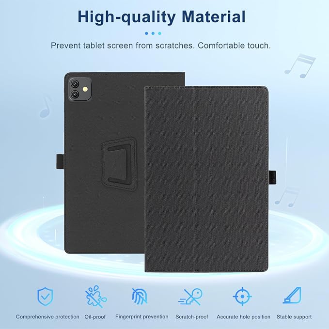 Case for Blackview Link 8NOUKAJU Tablet Protection CoverFolding Stand with Pencil Holder and Wrist StrapDrop-ResistantProtection Case for Blackview Link 8 Tablet 12.7inch(Black)