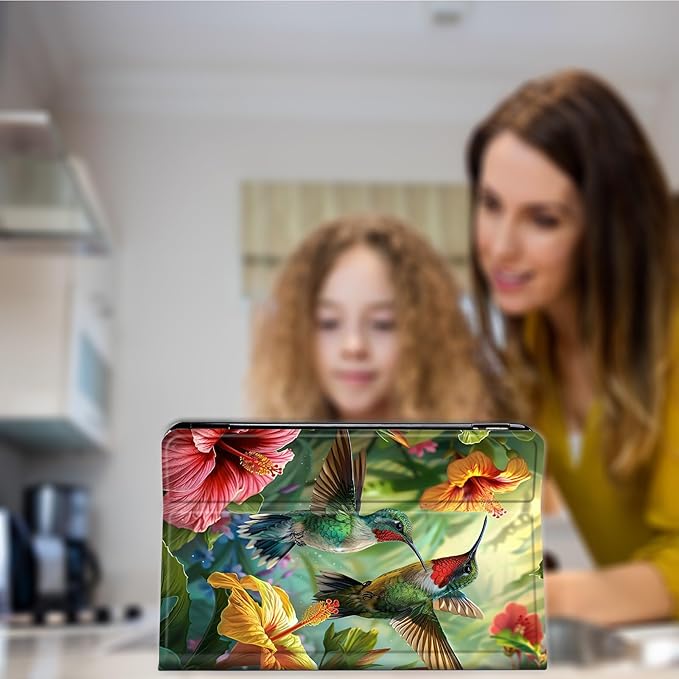 Case for Kindle Paperwhite 12th Generation 7 &amp Kindle ColorSoft Signature Edition PU Leather Protective Cover with Auto Sleep/Wake for Kindle Paperwhite 2024 – Hummingbird Flower