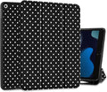 MEEgoodo Case for iPad 10.2 inch Case for iPad 9th Generation 2021/8th Generation 2020/7th Gen 2019 Tablet Cover with Trifold Stand+Pencil Holder+Auto Wake/Sleep+Soft TPU Back CoverWhite Polka Dot