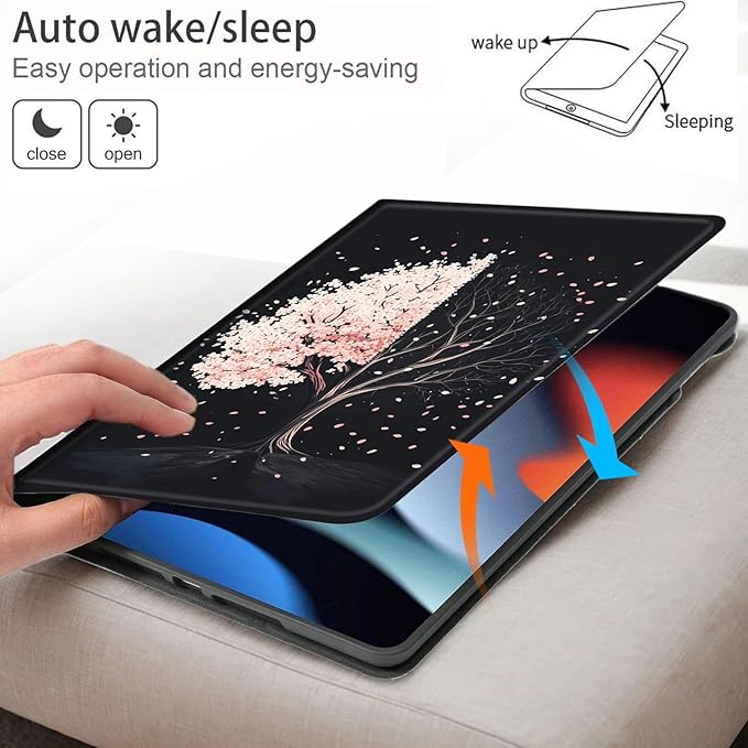 Bxgolkgd Tablet Case for 7 Kindle Paperwhite 2024 (12th Gen) &amp Kindle Colorsoft Signature EditionAuto Wake/Sleep FunctionCherry Blossom Bloom and Wilt