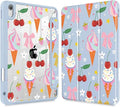 Case for iPad 11 inch A16 2025 Generation 11th / iPad 10.9 inch 2022 10th Gen Buit in Pencil Holder with Shockproof Cover Clear Transparent Back Shell Auto Wake/Sleep Ice Cream-Bows-Blue