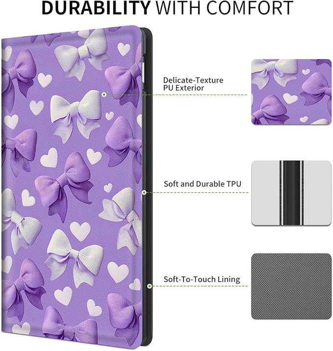 Cute Purple Bows and Hearts