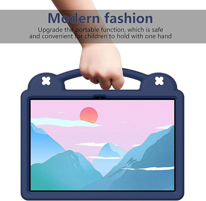 Compatible with Lenovo Tab P12 12.7 inch(2023) Tablet Case Lightweight Shockproof Protective Case with Shoulder Strap &amp Stand Handle for Girl Kid Gift - Navy Blue