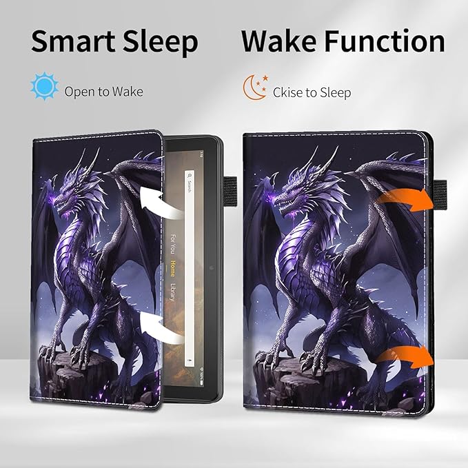 Case for All-New Amazon Fire HD 10 and 10 Plus Tablet (13th/11th Generation 2023/2021 Release) 10.1 - Slim Fit Standing Cover with Auto Sleep/WakePurple Dragon