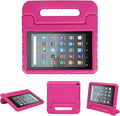 Kids Case for Fire 7 Inch Tablet 9th/7th/5th Generation Tablet (2019/2017/2015 Release) Kid-Proof &amp Shockproof Case Sturdy Soft Durable EVA Protective Cover with Convenient Handle Rosered