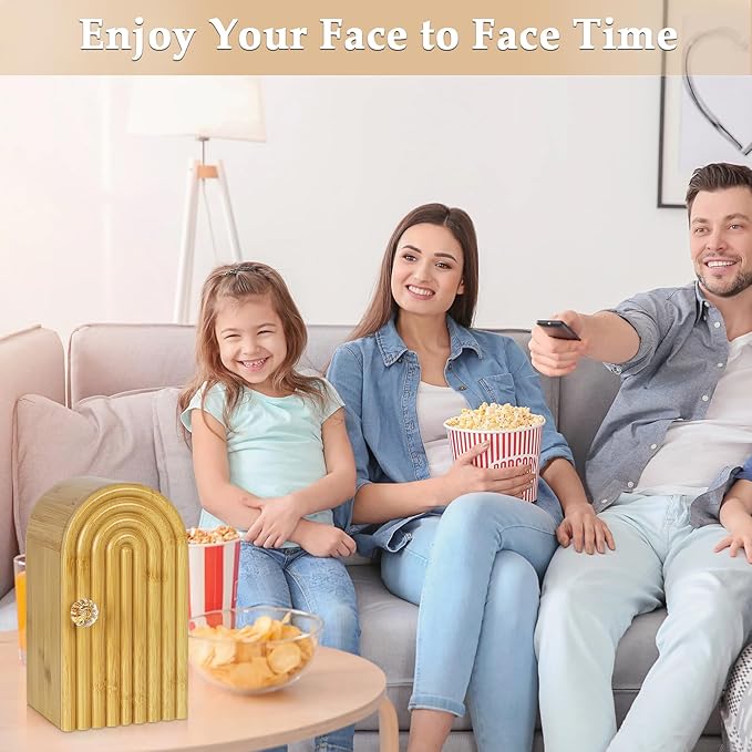 Phone Box for Family Time Bamboo Cell Phone Jail 3 Sections Hold 6 Phones with Charging Holes Phone Holder Self-Discipline Box Help Kids Adults Focus Back Mobile Phone Addiction (Wood)