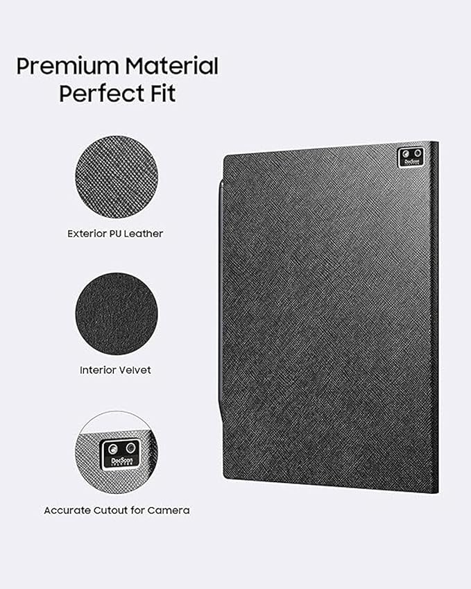 iflytek AINOTE Air 2 E Ink Tablet 8.2 Protective Folio Case Premium PU Leather Slim&amp Lightweight Durable Cover with a Pen Clip for Writing Tablet Water and Dustproof - Black