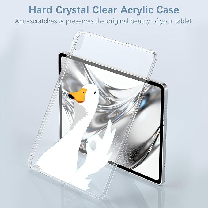 for iPad Pro 11(M4) 2024 5th GenNot Okay Goose Crystal Clear CaseSlim Lightweight Anti-Scratch Soft TPU Bumper Hard Acrylic Back Cover for Women