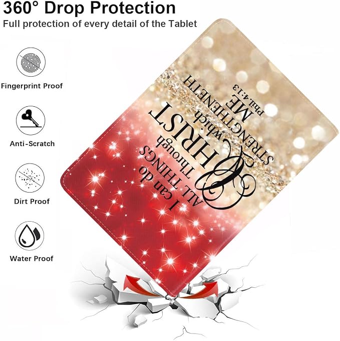 Red Glitter Quote Bible Verse Phil 4:13