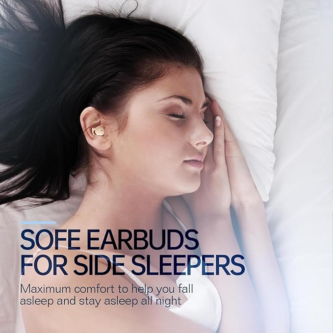 Invisible Sleep HeadphonesSleep Earbuds for Side SleepersSmall Comfortable Fit Noise Blocking Sleep EarbudsBluetooth 5.3 Wireless Earphones in-Ear Ear Buds for Sleeping - Beige