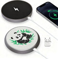 Wireless Charger Pad 2 Pack 15W Panda Magnetic Wireless Phone Charger for iPhone 17/16/15/14/13/12 Pro Max Plus and Airpods 4/3/2 Pro&ampMetal Wireless Charger for Office Desk for Nightstand for Tra