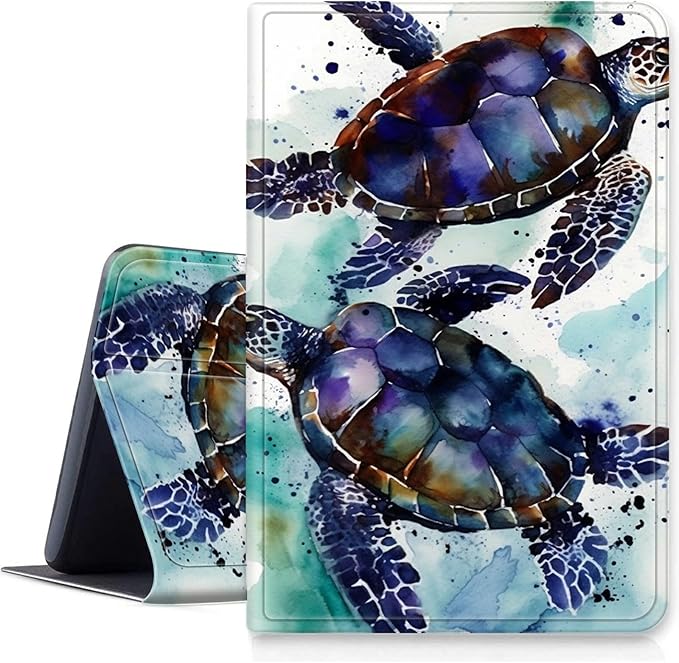 DIGTIALLL Case for iPad A16 11th Generation 11 inch 2025 / i10th Generation 10.9 Inch 2022 PU Leather Smart Premium Stand Protective Cover with Auto Sleep/WakeSea Turtle