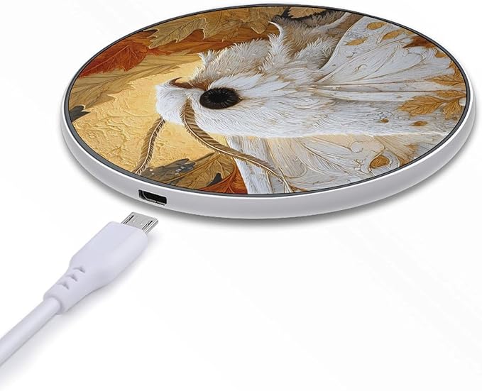 Moth Maple Leaves Fast Portable Charger 10W Funny Graphic Phone Charging Pad with USB Cable