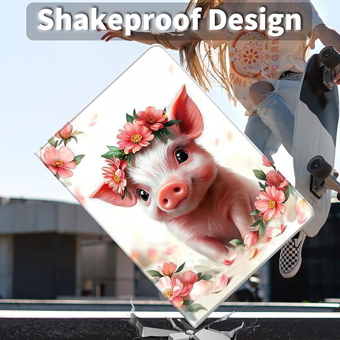 Case for Amazon Kindle Fire HD 10 and Fire HD 10 Plus 10.1 Tablet Case (13th/11th Generation 2023/2021 Release) Slim Fit PU Leather Cover with Auto Sleep/Wake - Cute Pig Flower