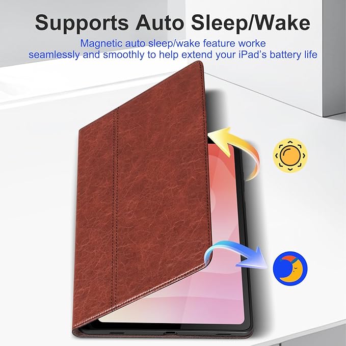Leather Case for Samsung Galaxy Tab S11 Ultra 2025 14.6-InchModel SM-X930 / SM-X936BPremium Leather Protective Cover with S Pen HolderAuto Sleep/WakeMulti-Angle ViewingRed Brown