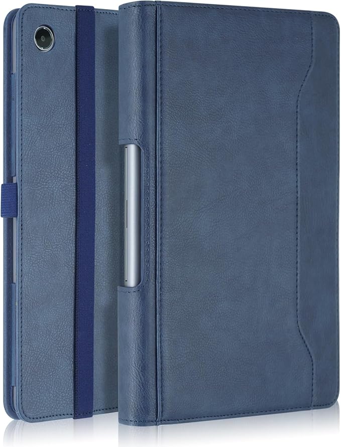 Case Compatible with Lenovo Tab Plus 11.5 inch 2024 Tablet PU Leather Business Cover for Tab Plus (TB351FU) Folding Stand CoverDark Blue