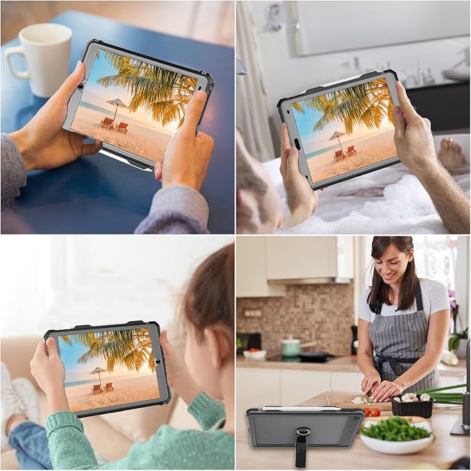 ShellBox Case for iPad 10.2 9th/8th/7thFull-Body Protective Casewith Magnetic Pencil HolderKeyboard InterfaceIP68 Waterproof Case for iPad 10.2 Inch 2019-2021 (Black)