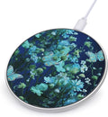 Green Butterfly and Blue Flowers Wireless Charger Fast Wireless Charging Pad with USB Cable 10W Anti-Slip Magnetic Wireless Charger Portable Slim Charger Puck Travel Charging Station