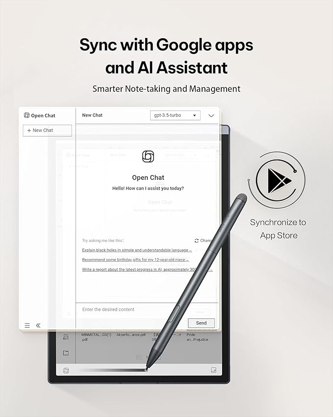 iflytek AINOTE Air 2 Bundle - Black Folio Case 8.2-inch AI Note-Taking Tablet Writing Paper Tablets Digital Notebook with Pen Voice-to-Text Transcription Multi-Languages Chatgpt Support