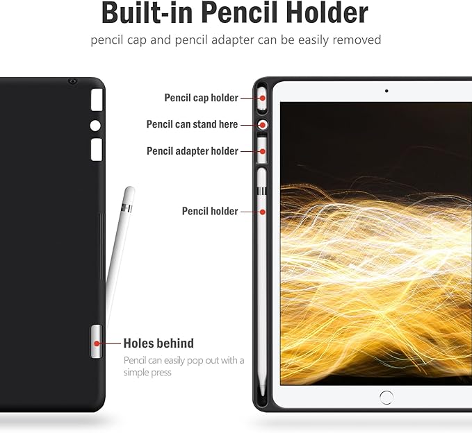 auaua Case for iPad Air 3rd Generation 2019 / iPad Pro 10.5 2017 with Built-in Pencil Holder Auto Sleep/Wake Adjustable Angle Vegan Leather (Gray)